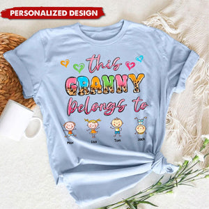 This Grandma Mom Belongs To Happy Kids Personalized Shirt