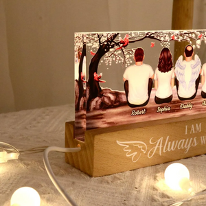 Always With You Blossom Tree Memorial Gift Personalized Acrylic Plaque LED Night Light