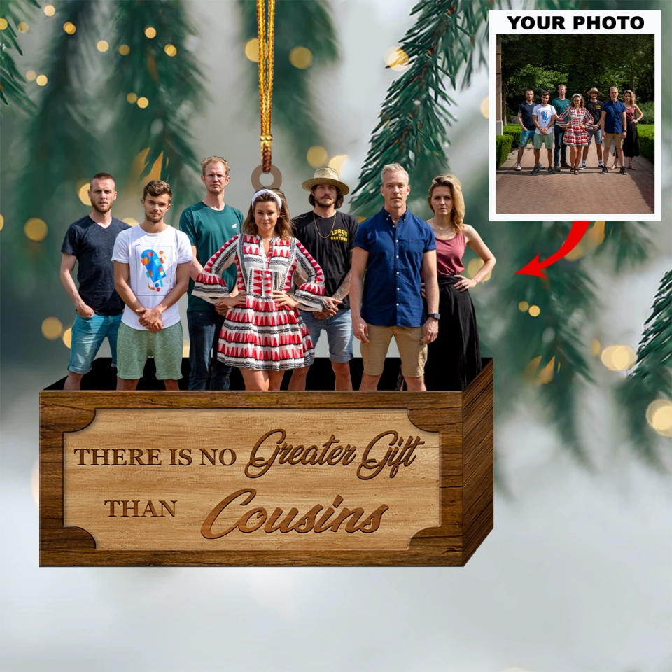 No Greater Gift Than Family/Sisters/Brothers...-Personalized Photo Acrylic Christmas Ornament