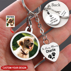 Memorial Custom Photo Personalized Urn Keychain, Pet Loss Keepsake Gift