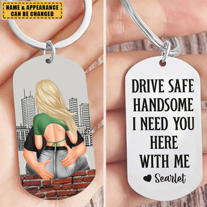 Drive Safe - Personalized Engraved Stainless Steel Keychain