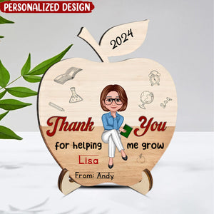 Personalized Gift For Teacher Thank You Teacher 2 Layered Separate Wooden Plaque