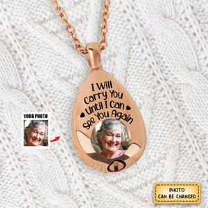 Custom Photo I Will Carry You Memorial - Personalized Keepsake Necklace