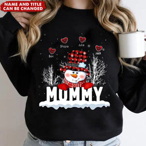 Personalized Grandma Snowman Custom Name Xmas Snow Vibes Christmas Gift Sweatshirt