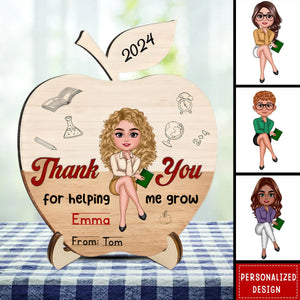 Personalized Gift For Teacher Thank You Teacher 2 Layered Separate Wooden Plaque