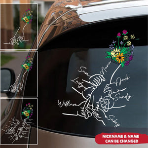 Family Hands Personalized Gifts For Grandma Mom Decal