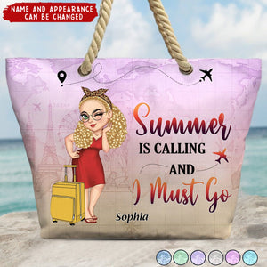 Just A Girl Who Loves Traveling Beach Vacation - Personalized Beach Bag