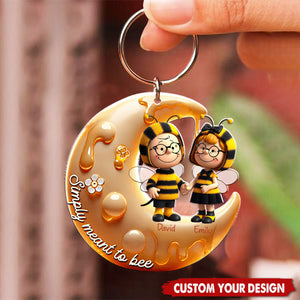 Personalized Gifts For Bee Couple Keychain, Simply Meant To Be