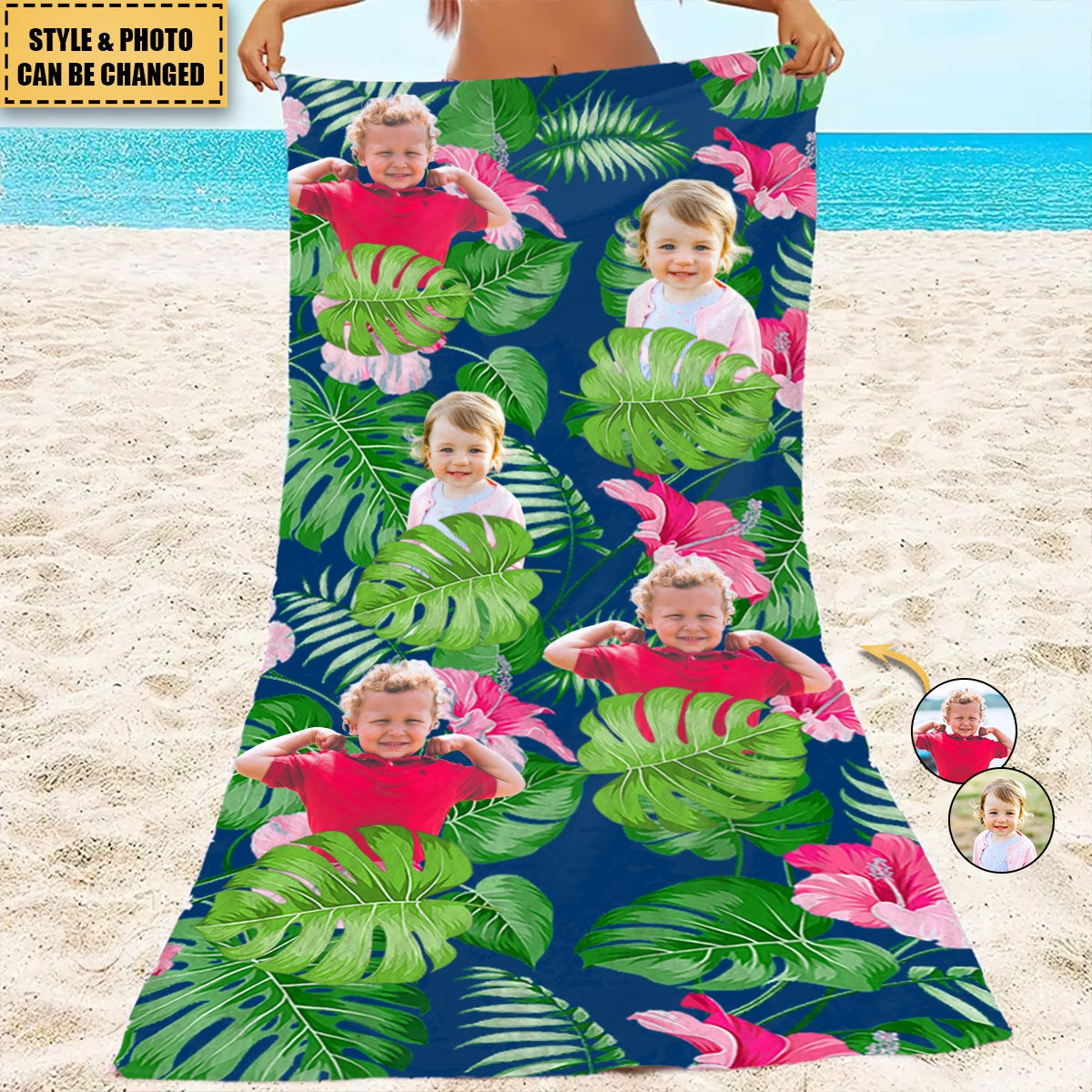 Cutsom Photo For Pet Kids Personalized Beach Towel