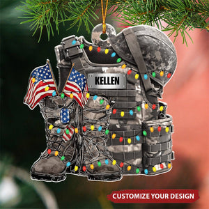 For US Veterans Personalized Military Christmas Acrylic Ornament