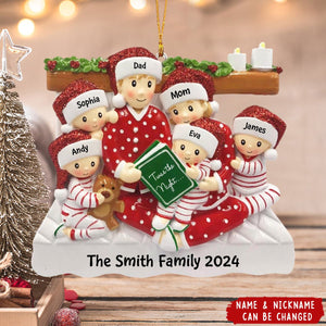 Story Time Family Ornament -  Personalized Handwritten Christmas Ornament