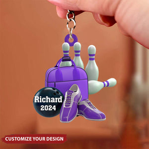 Bowling Personalized Keychain, Gift For Bowling Lovers