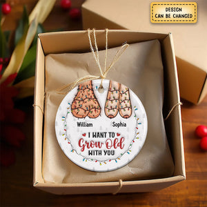 A Lifetime Is Never Enough With You - Couple Personalized 3D Inflated Effect Printed Ceramic Ornament