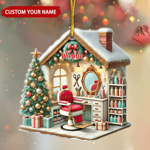 Hair Salon Christmas Tree Personalized Ornament, Gift For Hairdresser