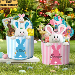 Customizing Kid's Name With Easter Bunny - Personalized Easter Basket