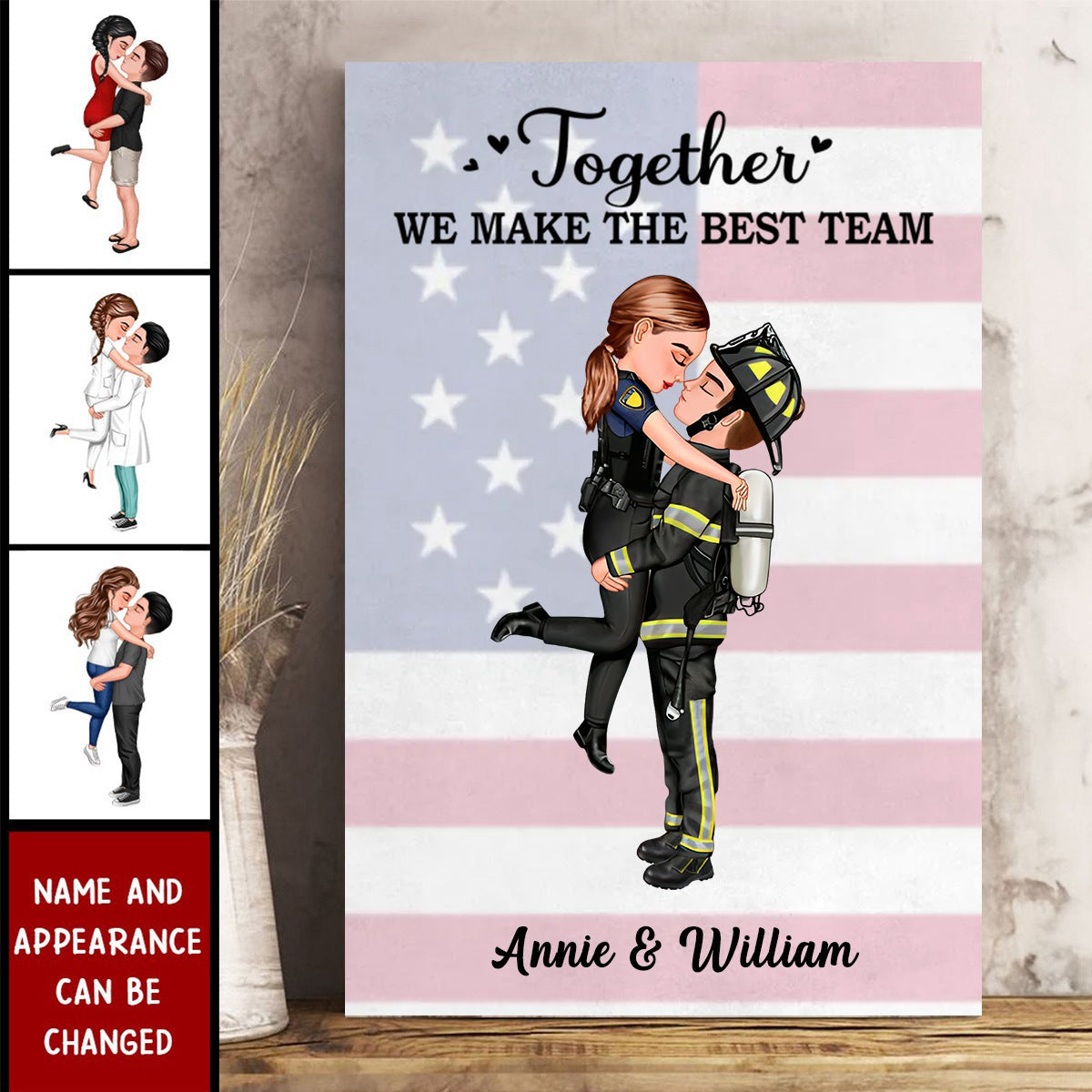 Nation Flag Couple Gifts By Occupation Personalized Poster