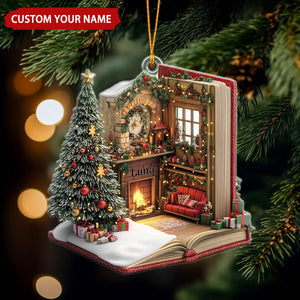 Christmas Tree Book Personalized Acrylic Christmas Ornament