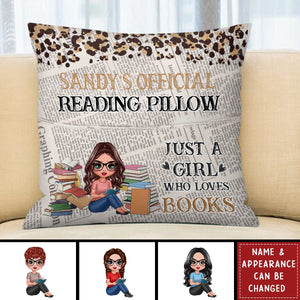 Book Lover Book Worm Girl Personalized Pocket Pillow