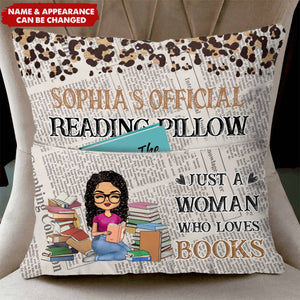 Girl Who Loves Books - Reading Gift Personalized Pocket Pillow