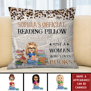 Girl Who Loves Books - Reading Gift Personalized Pocket Pillow