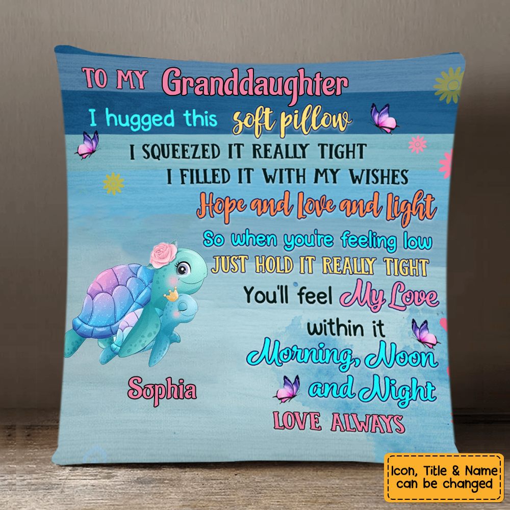 Personalized Granddaughter Daughter Sea Animals Hug This Pillow